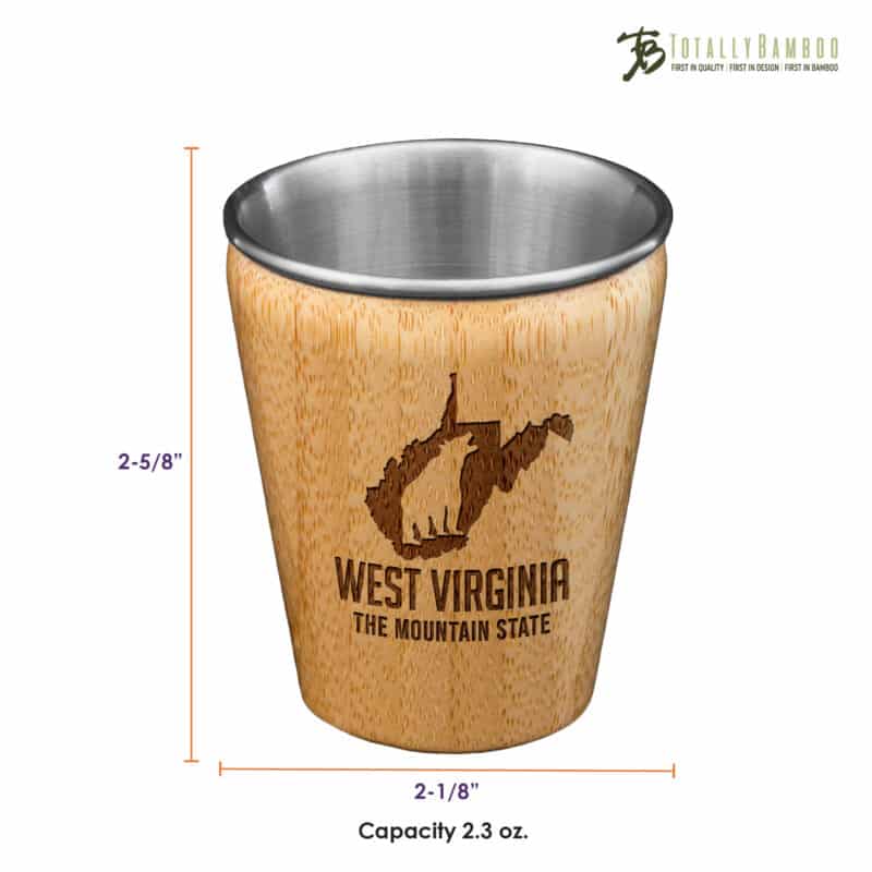 Custom West Virginia State Shot Glass - 2
