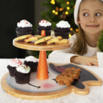 Custom Snowman Bamboo 2-Tiered Serving Stand - 2