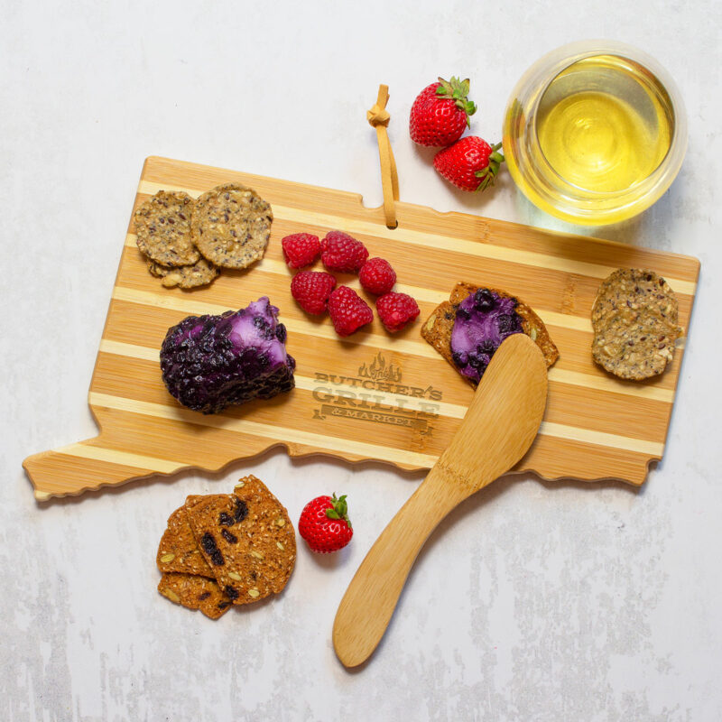 Custom Connecticut Charcuterie Board with Spreader Knife Gift Set - 3