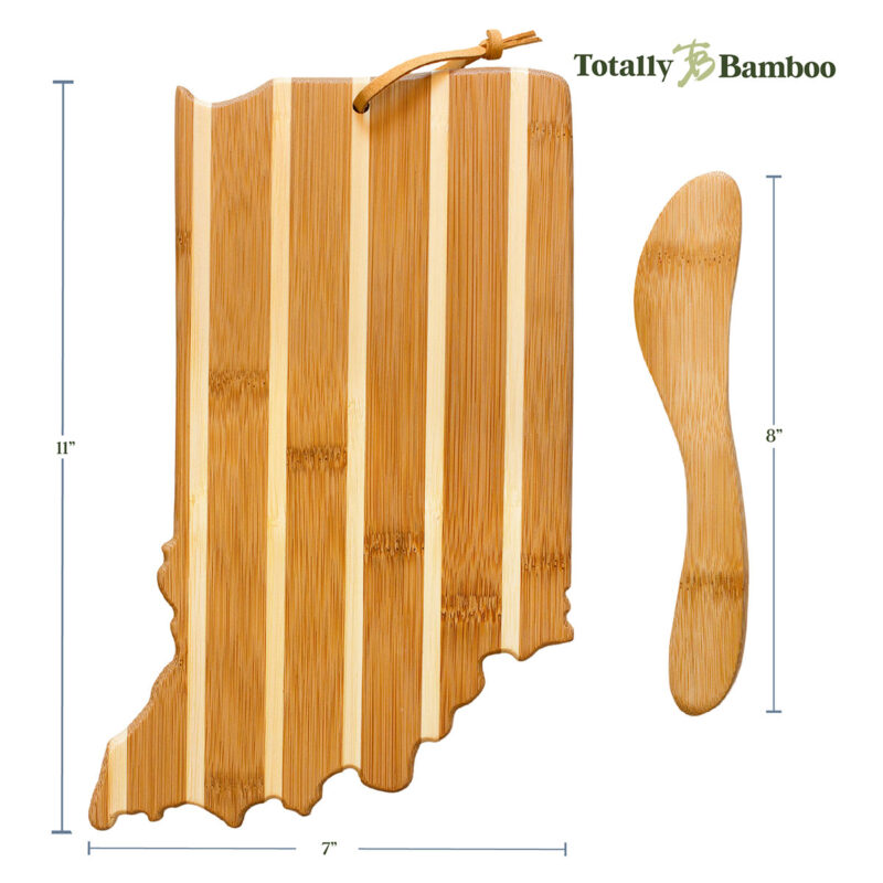Custom Indiana Charcuterie Board with Spreader Knife Gift Set - 2