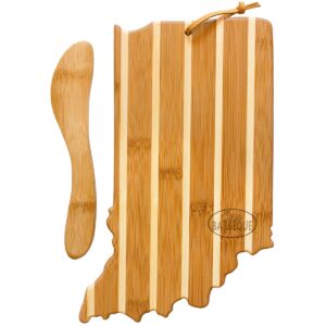 Custom Indiana Charcuterie Board with Spreader Knife Gift Set