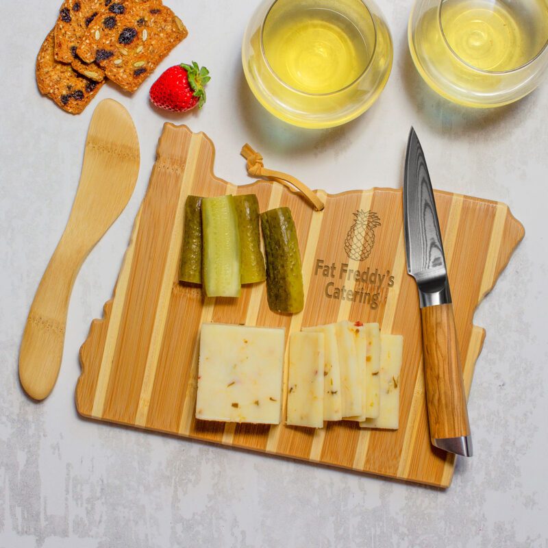 Custom Oregon Charcuterie Board with Spreader Knife Gift Set - 3