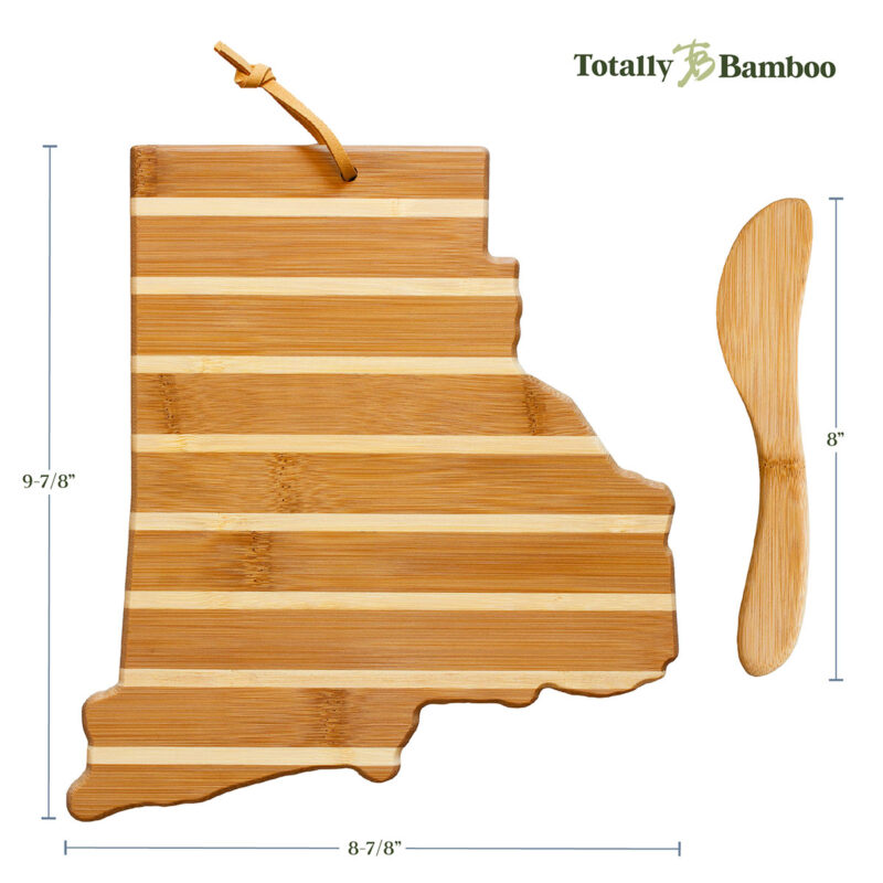 Custom Rhode Island Charcuterie Board with Spreader Knife Gift Set - 5
