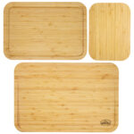 Custom 3Pc Bamboo Cutting & Serving Board Set