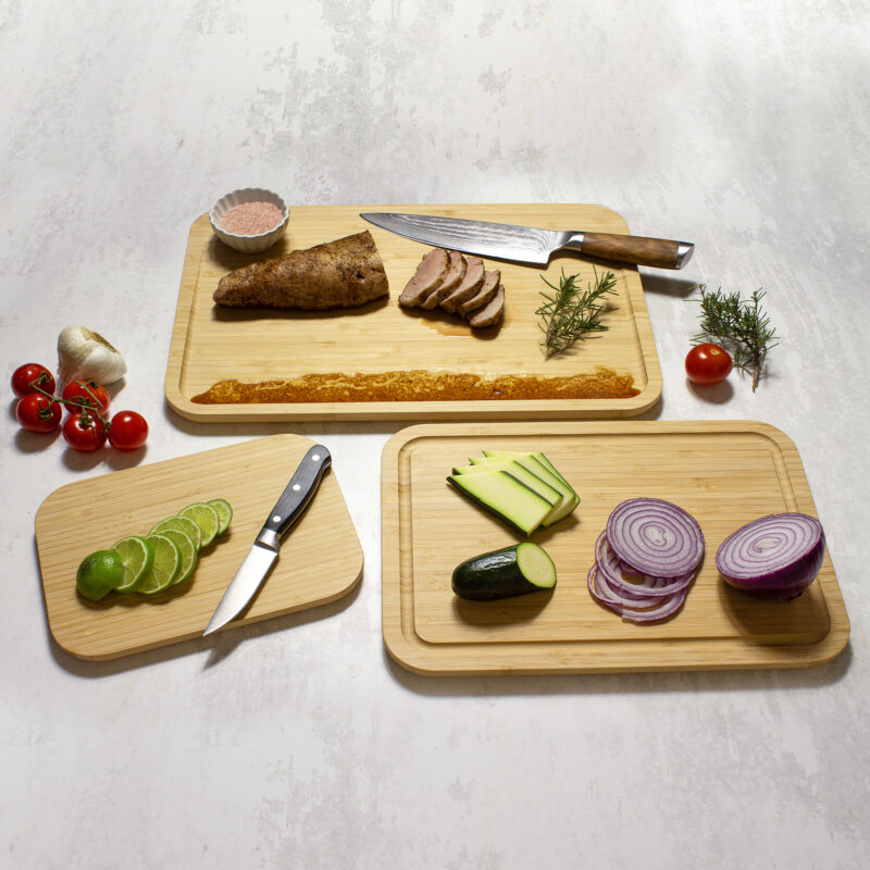 Custom 3Pc Bamboo Cutting & Serving Board Set - 3