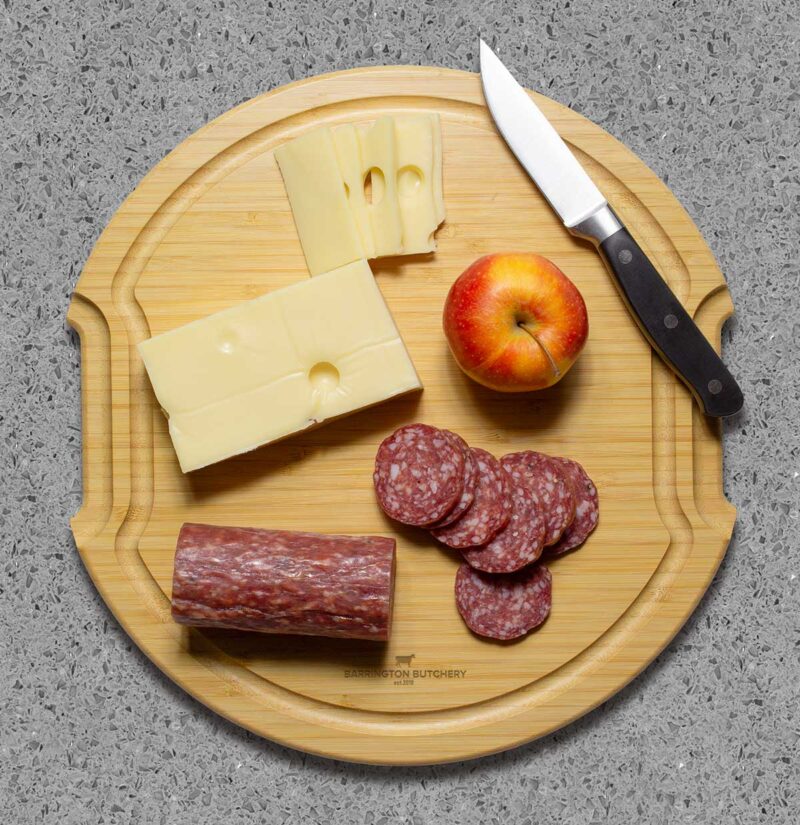 Serve & Store™ Covered Round Bamboo Charcuterie Board (Available Early December 2025) - 1