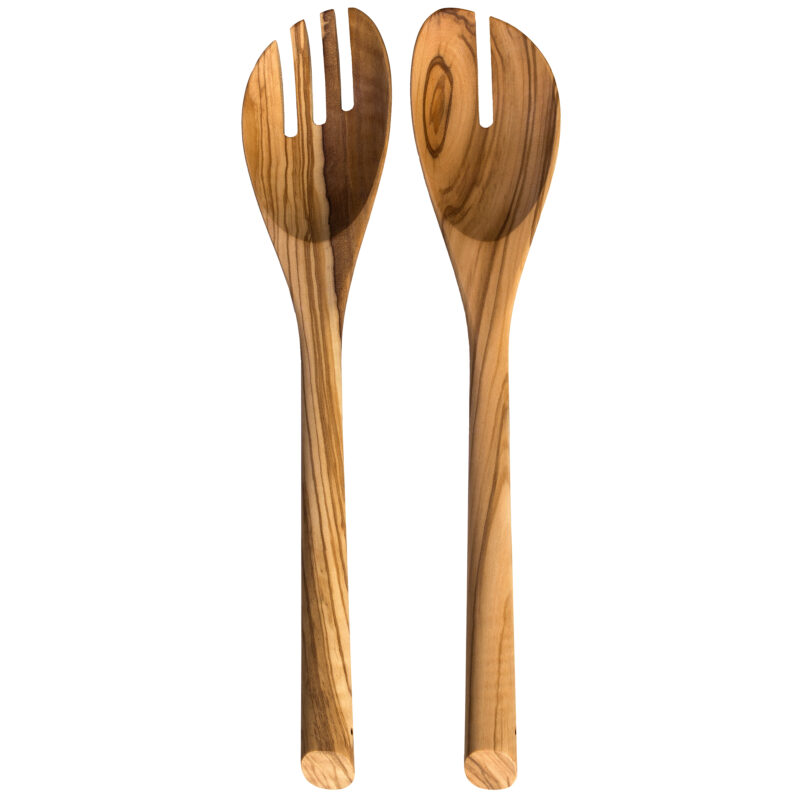 Custom Rock & Branch® Olive Wood Salad Serving Set - 1