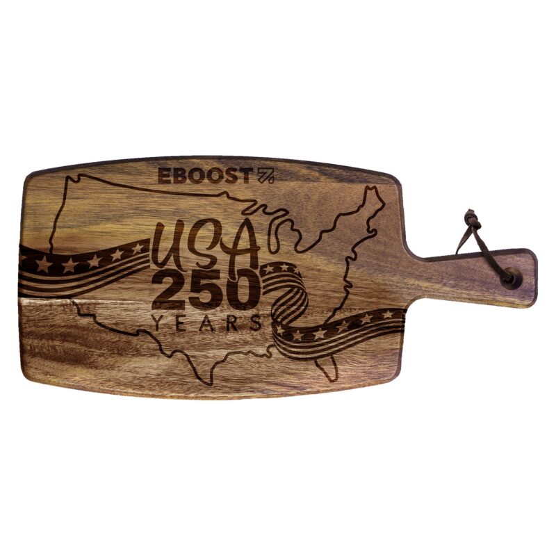 Custom Limited Edition USA 250 Years Rock & Branch® Acacia Paddle Cutting Board