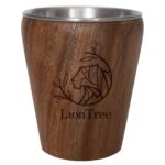 Custom Dark Acacia 2oz Shot Glass w/Stainless Steel Interior